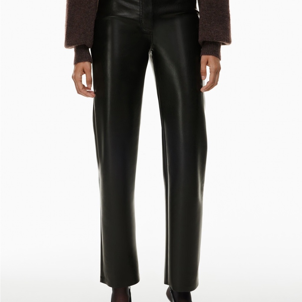 Black Aritzia Leather Wilfred Pants